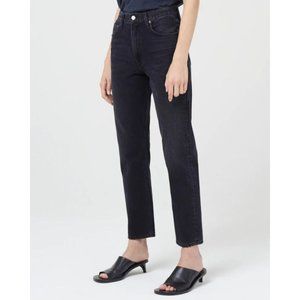 AGOLDE Women's Size 30 Mia Jeans Straight Organic Cotton High Rise Black Denim